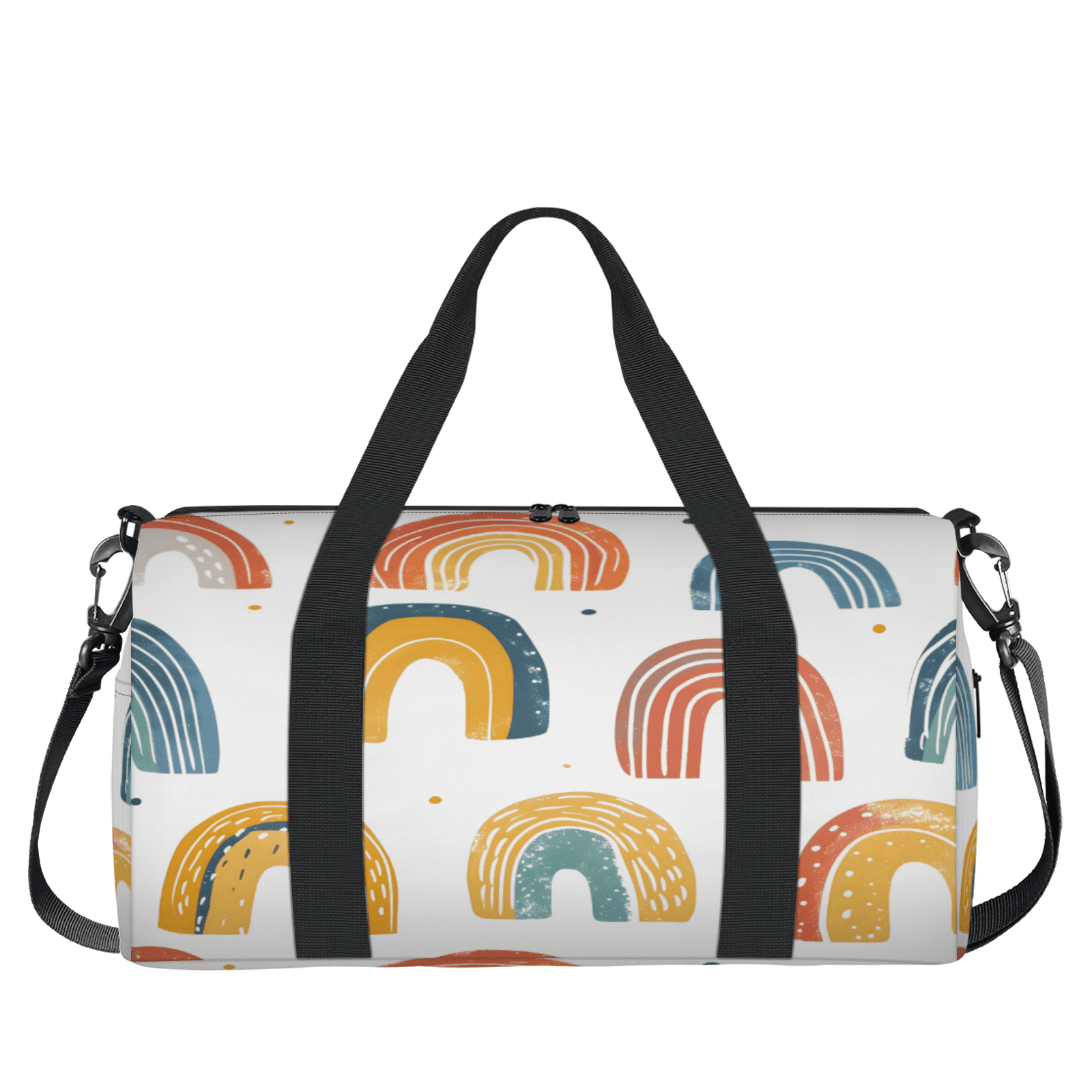 Herdesigns Boho Rainbow Travel Duffle Bag Sports Yoga Weekender Overnight Carry on Workout Bags Lightweight Waterproof Gym Tote Bag for Women