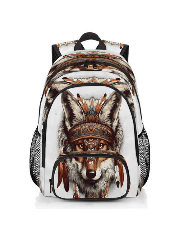 Boho Wolf Laptop Backpack for Women Men, 18.3 Inch Large Computer Backpacks Fashion Teacher Nurse Bag Casual Daypack for Work Travel