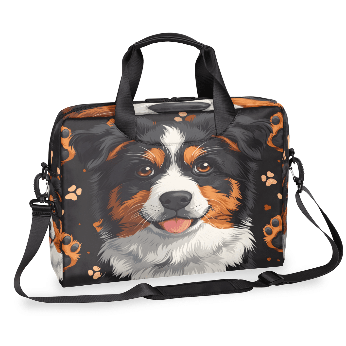 Herdesigns Border Collie Laptop Bag for Women Men, Computer Case Briefcase Messenger Bags, 15-15.6 inch Laptop Sleeve Shoulder Bag
