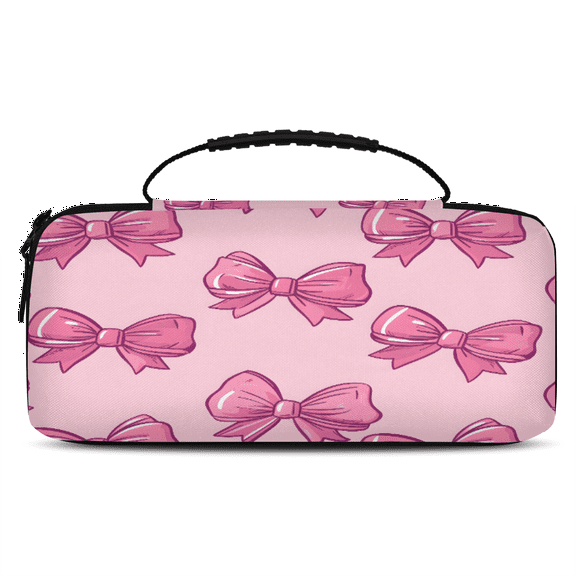 Herdesigns Bow Carry Case Compatible with Nintendo Switch 2, with 20 Game Card Slots, Pink Portable Travel Carrying Case Pouch for Accessories & Games