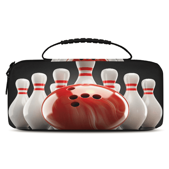 Herdesigns Bowling Ball Carry Case Compatible for Nintendo Switch OLED Model 2021/Switch 2017, Protective Travel Switch Carrying Case with 20 Game Card Slots for Switch Console & Accessories