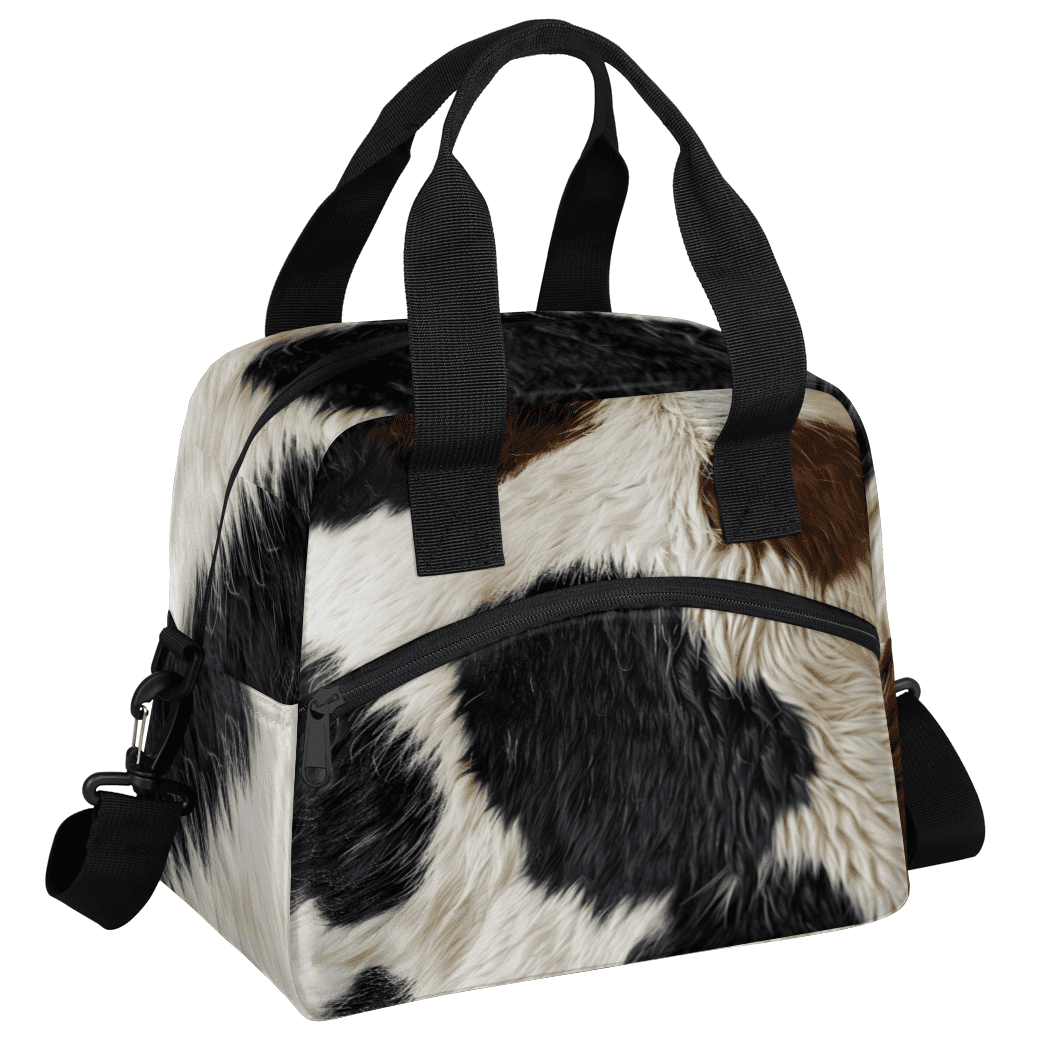 Herdesigns Brown Cow Insulated Lunch Bag for Women Men Adults Large Reusable Lunch Box Leakproof Portable Cooler Tote Bags with Adjustable Shoulder Strap