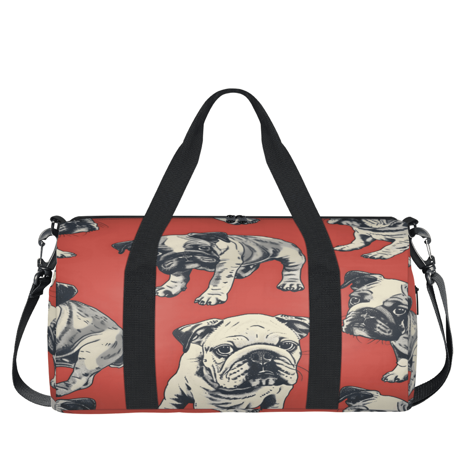 Herdesigns Bulldog Dogs Travel Duffle Bag Sports Yoga Weekender Overnight Carry on Workout Bags Lightweight Waterproof Gym Tote Bag for Women