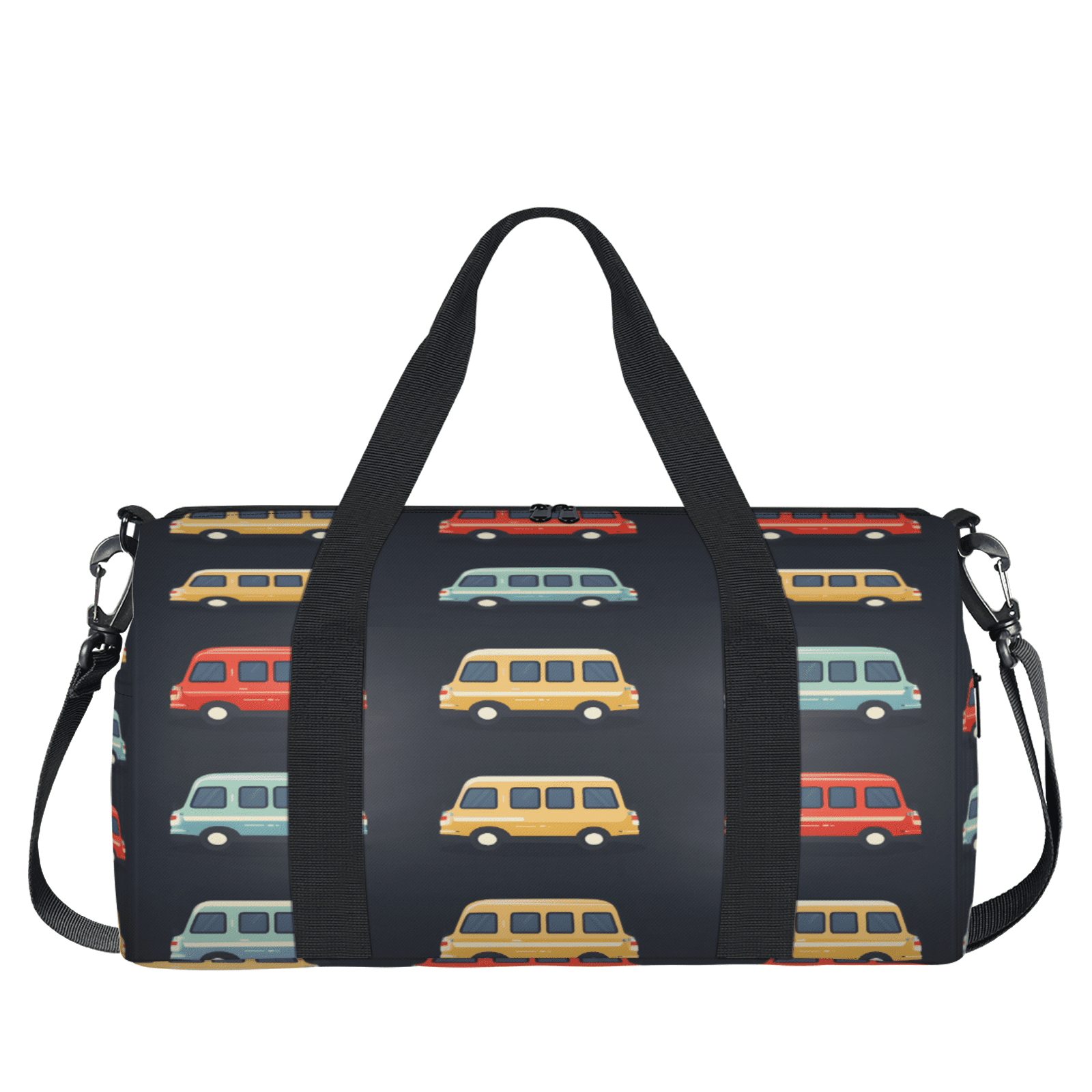 Herdesigns Bus Travel Duffle Bag Sports Yoga Weekender Overnight Carry on Workout Bags Lightweight Waterproof Gym Tote Bag for Women Transportation