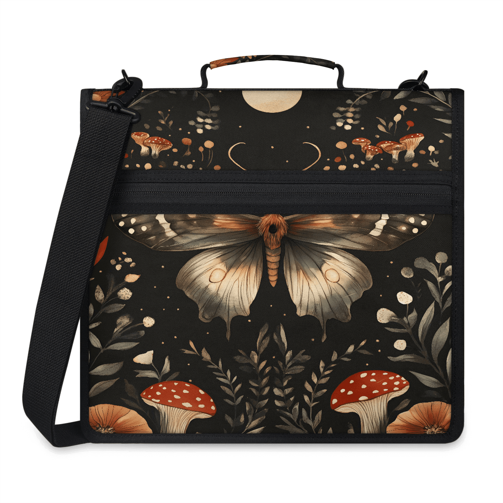 Herdesigns Butterflies Zipper Binder with Shoulder Strap, Waterproof 1.5 Inch 3 D-Ring Binder Organizer Bag, Fits 13 Inch Laptop for Work, Animal