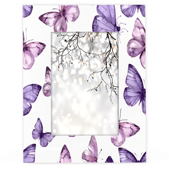 Herdesigns Butterfly 4x6 Picture Frame Wood Photo Frame Table Display or Wall Hanging Decoration for Vertical or Horizontal Display