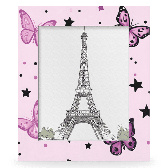 Herdesigns Butterfly 8x10 Picture Frame, Pink Wood Photo Frame for Wall & Tabletop, Vertical & Horizontal Display Home Decor