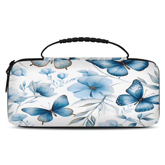 Herdesigns Butterfly Blue Floral Carrying Case for Nintendo Switch 2 with 20 Game Card Slots, Portable Travel Carry Case for Accessories and Console