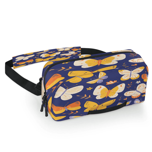 Herdesigns Butterfly Carrying Case Bag for Gaming Console, Waterproof Travel Crossbody Sling Bag Compatible with Nintendo Switch 2, Adjustable Shoulder Strap Chest Bag, Flower