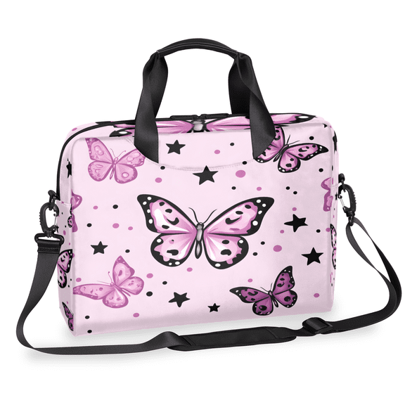 Herdesigns Butterfly Laptop Bag for Women Men, Computer Case Briefcase Messenger Bags, 15-15.6 inch Laptop Sleeve Shoulder Bag