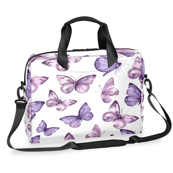 Herdesigns Butterfly Laptop Bag for Women Men, Computer Case Briefcase Messenger Bags, 15-15.6 inch Laptop Sleeve Shoulder Bag