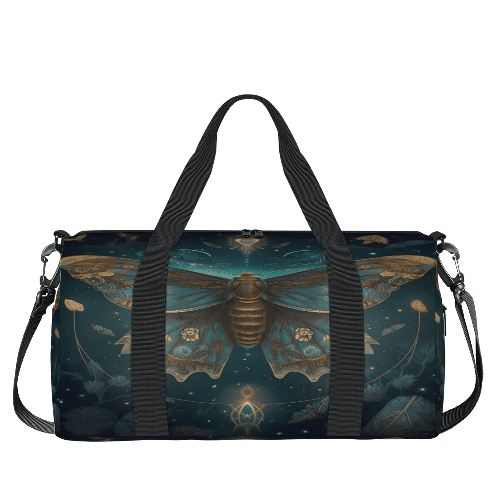 Herdesigns Butterfly Retro Vintage Travel Duffle Bag Sports Yoga Weekender Overnight Carry on Workout Bags Lightweight Waterproof Gym Tote Bag for Women