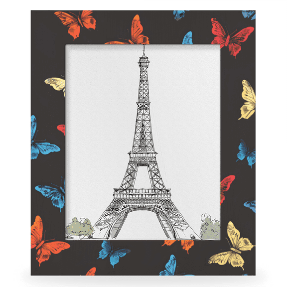 Herdesigns Butterflys 8x10 Picture Frame, Wood Photo Frame for Wall & Tabletop, Vertical & Horizontal Display Home Decor