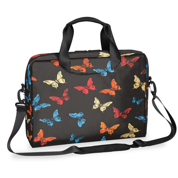 Herdesigns Butterflys Laptop Bag for Women Men, Computer Case Briefcase Messenger Bags, 15-15.6 inch Laptop Sleeve Shoulder Bag