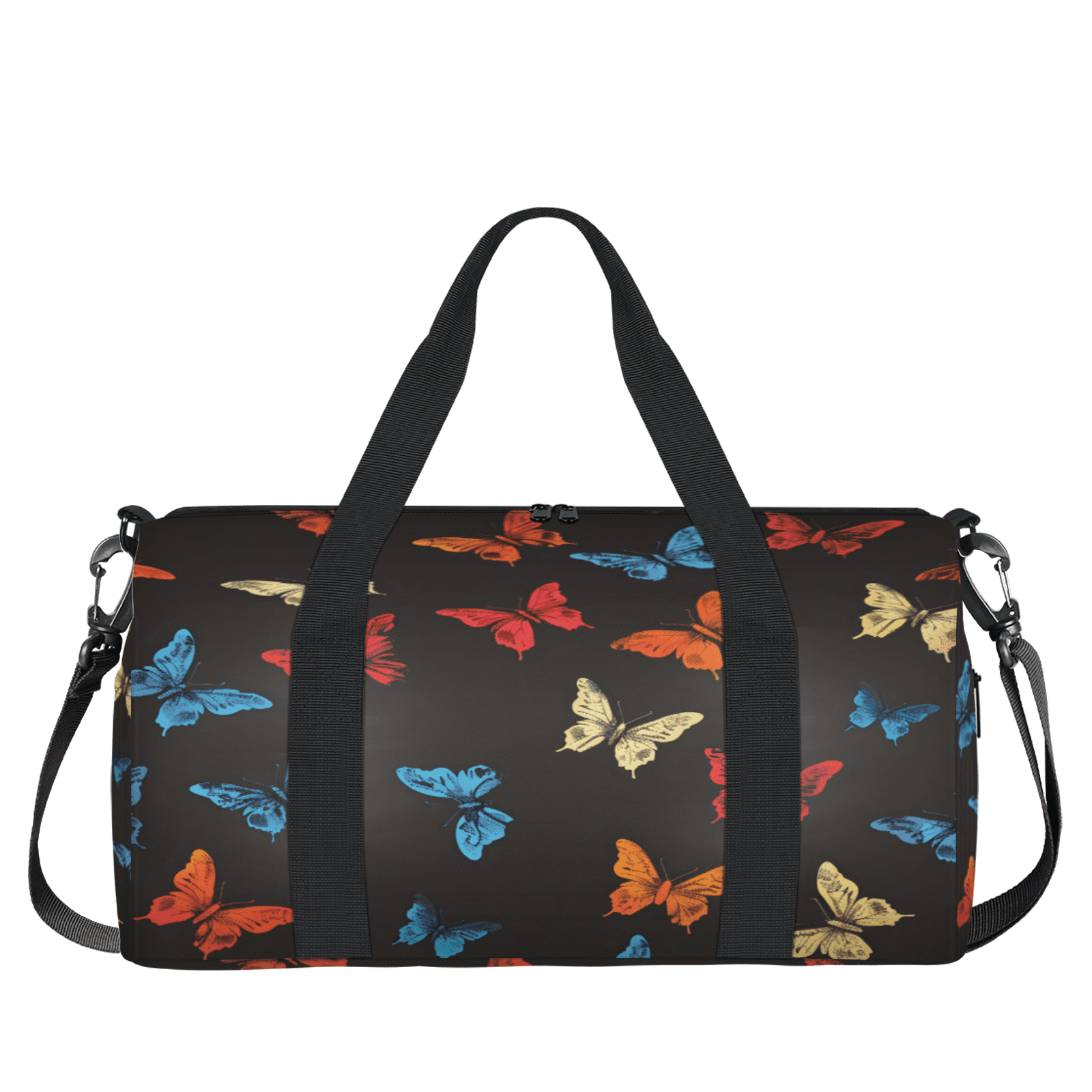 Herdesigns Butterflys Travel Duffle Bag Sports Yoga Weekender Overnight Carry on Workout Bags Lightweight Waterproof Gym Tote Bag for Women