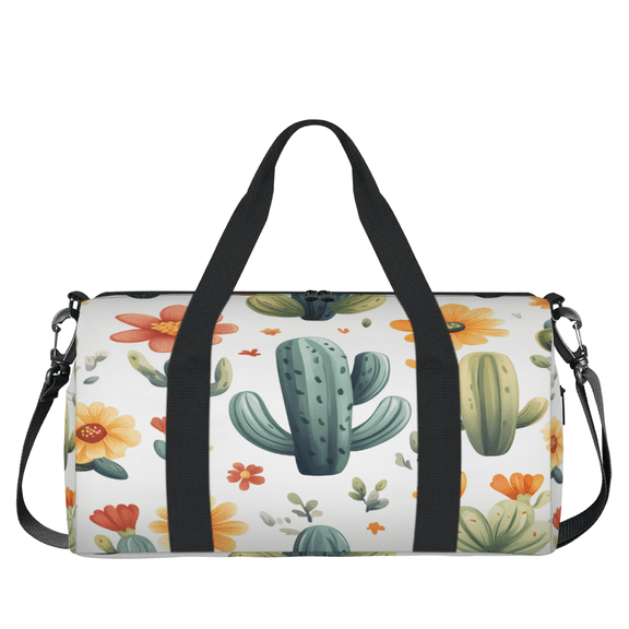 Herdesigns Cactus Travel Duffle Bag Sports Yoga Weekender Overnight Carry on Workout Bags Lightweight Waterproof Gym Tote Bag for Women Tropical Plant