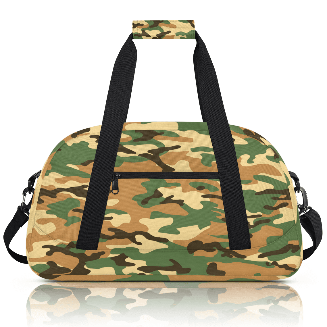 Herdesigns Camo Army Sports Duffle Bag for Women & Men, Gym Bag Dance Bag Overnight Bag Carry On Weekender Travel Bag