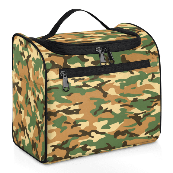 Herdesigns Camo Army Toiletry Bag for Women, Travel Makeup Bag, Waterproof Hanging Cosmetic Organizer for Toiletries & Makeup Essentials