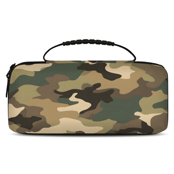 Herdesigns Camo Carry Case Compatible with Nintendo Switch 2017 & Oled 2021, with 20 Game Card Slots, Brown Camouflage Portable Travel Carrying Case Pouch for Accessories & Games