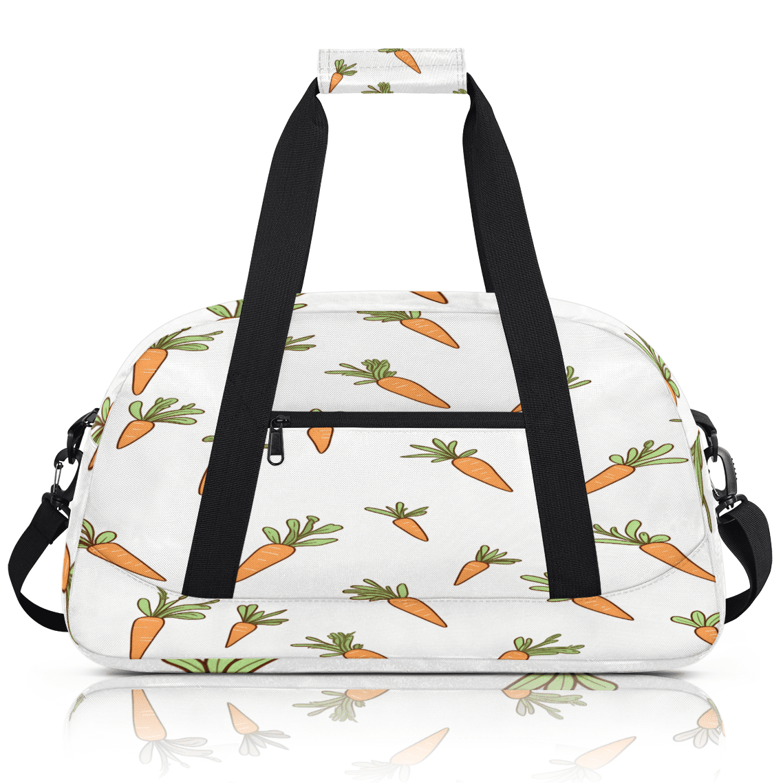 Herdesigns Carrots Sports Duffle Bag for Women & Men, Carrot Easter Gym Bag Dance Bag Overnight Bag Carry On Weekender Travel Bag