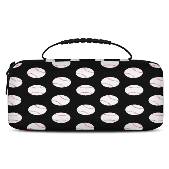 Herdesigns Carry Case Compatible for Nintendo Switch 2, Protective Travel Switch Carrying Case with 20 Game Card Slots for Switch Console & Accessories,Baseball Black