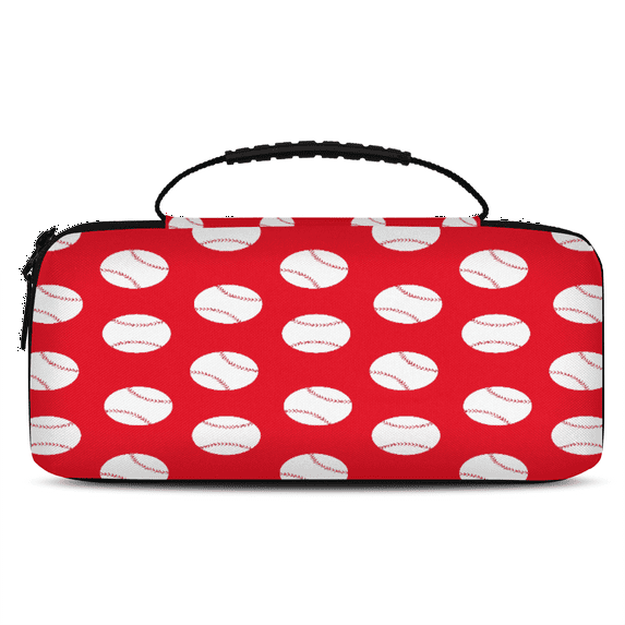 Herdesigns Carry Case Compatible for Nintendo Switch 2, Protective Travel Switch Carrying Case with 20 Game Card Slots for Switch Console & Accessories,Baseball Red