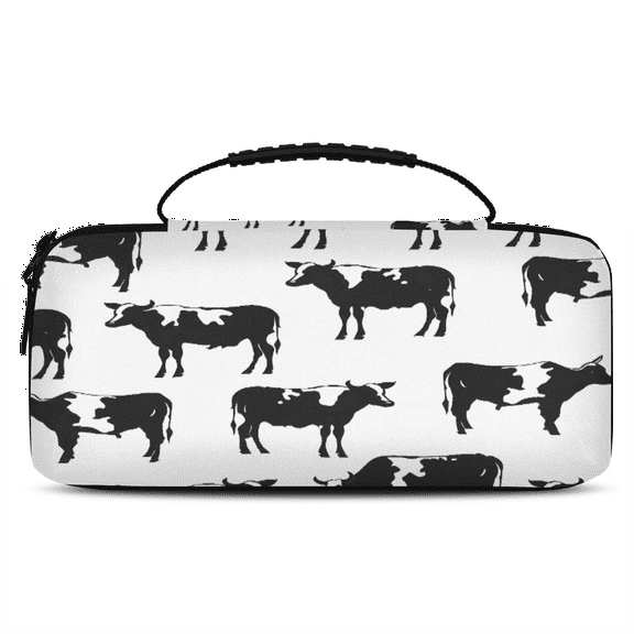 Herdesigns Carry Case Compatible for Nintendo Switch 2, Protective Travel Switch Carrying Case with 20 Game Card Slots for Switch Console & Accessories,Cute Cow