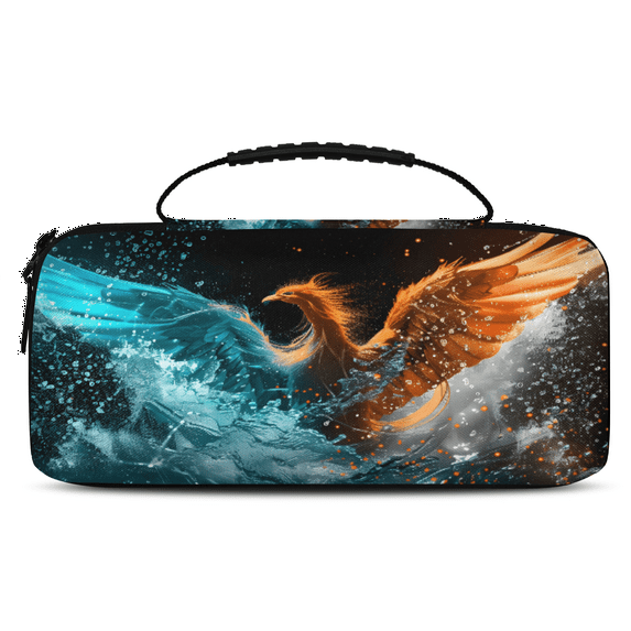 Herdesigns Carry Case Compatible for Nintendo Switch 2, Protective Travel Switch Carrying Case with 20 Game Card Slots for Switch Console & Accessories,Fire Phoenix