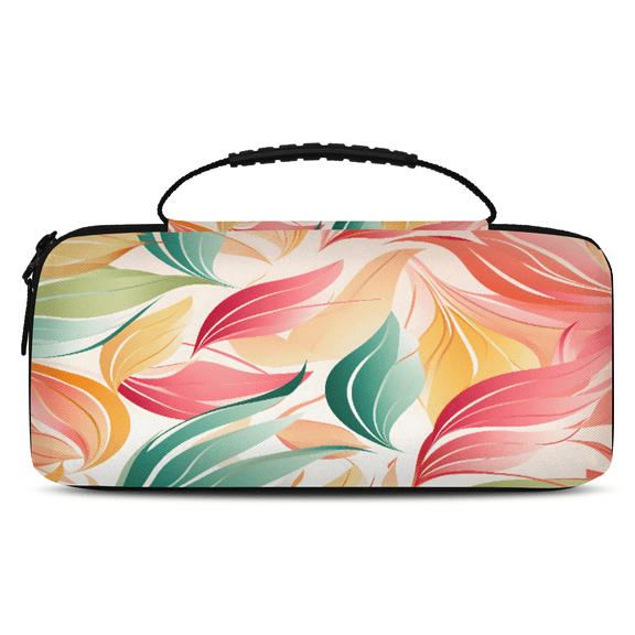 Herdesigns Carry Case Compatible for Nintendo Switch 2, Protective Travel Switch Carrying Case with 20 Game Card Slots for Switch Console & Accessories,Floral Leaves