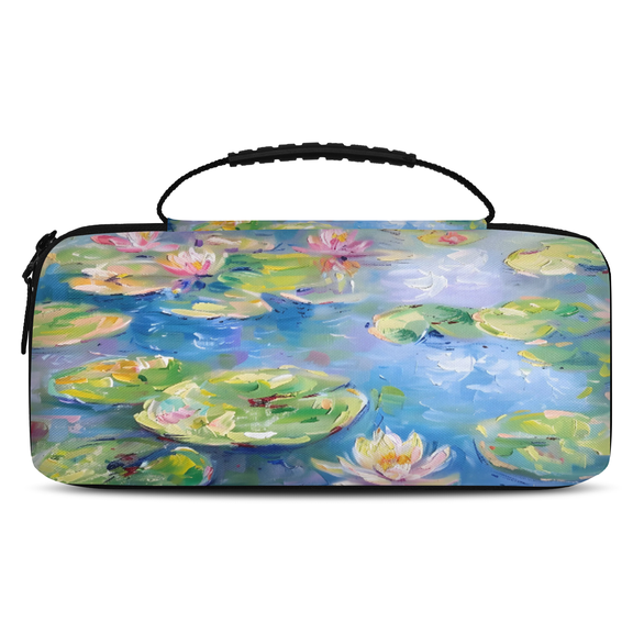 Herdesigns Carry Case Compatible for Nintendo Switch 2, Protective Travel Switch Carrying Case with 20 Game Card Slots for Switch Console & Accessories,Lotus Flowers