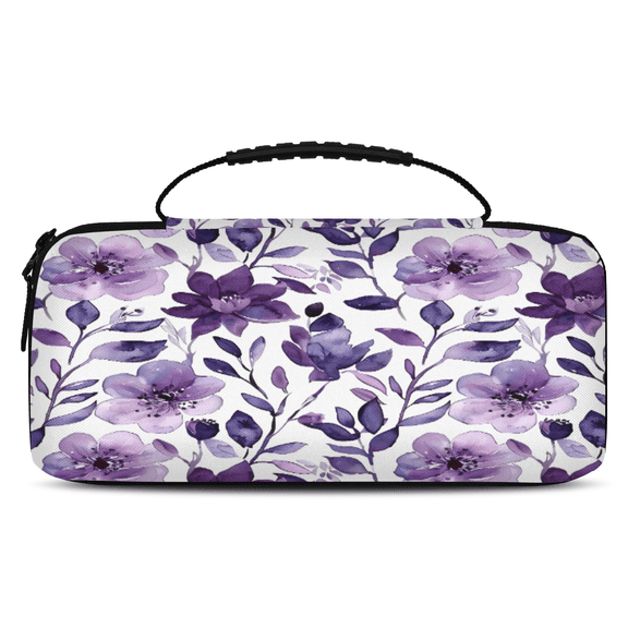 Herdesigns Carry Case Compatible for Nintendo Switch 2, Protective Travel Switch Carrying Case with 20 Game Card Slots for Switch Console & Accessories,Purple Floral