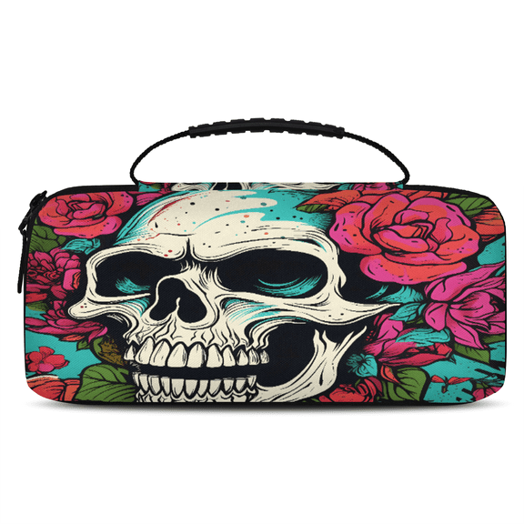 Herdesigns Carry Case Compatible for Nintendo Switch 2, Protective Travel Switch Carrying Case with 20 Game Card Slots for Switch Console & Accessories,Sugar Skull Floral
