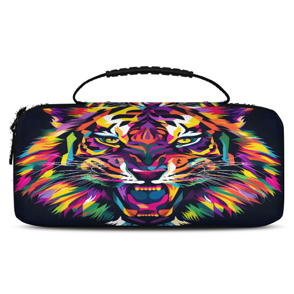Herdesigns Carry Case Compatible for Nintendo Switch 2, Protective Travel Switch Carrying Case with 20 Game Card Slots for Switch Console & Accessories,Tiger