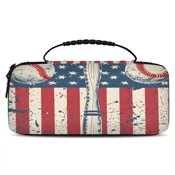 Herdesigns Carry Case Compatible for Nintendo Switch 2, Protective Travel Switch Carrying Case with 20 Game Card Slots for Switch Console & Accessories,Vintage Baseball