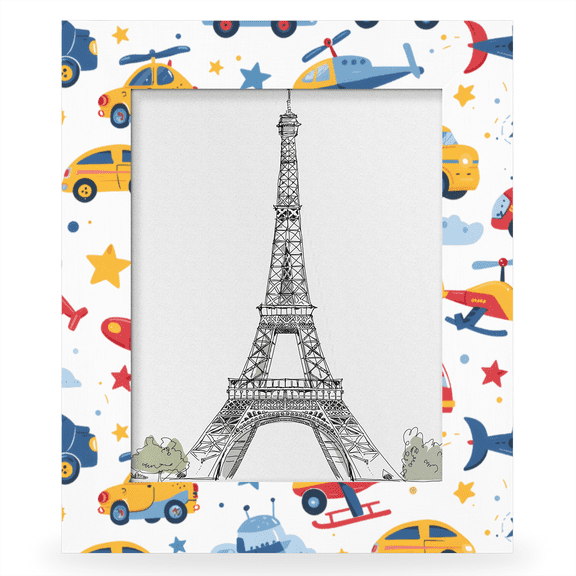 Herdesigns Cartoon Car 8x10 Picture Frame, Airplane Wood Photo Frame for Wall & Tabletop, Vertical & Horizontal Display Home Decor