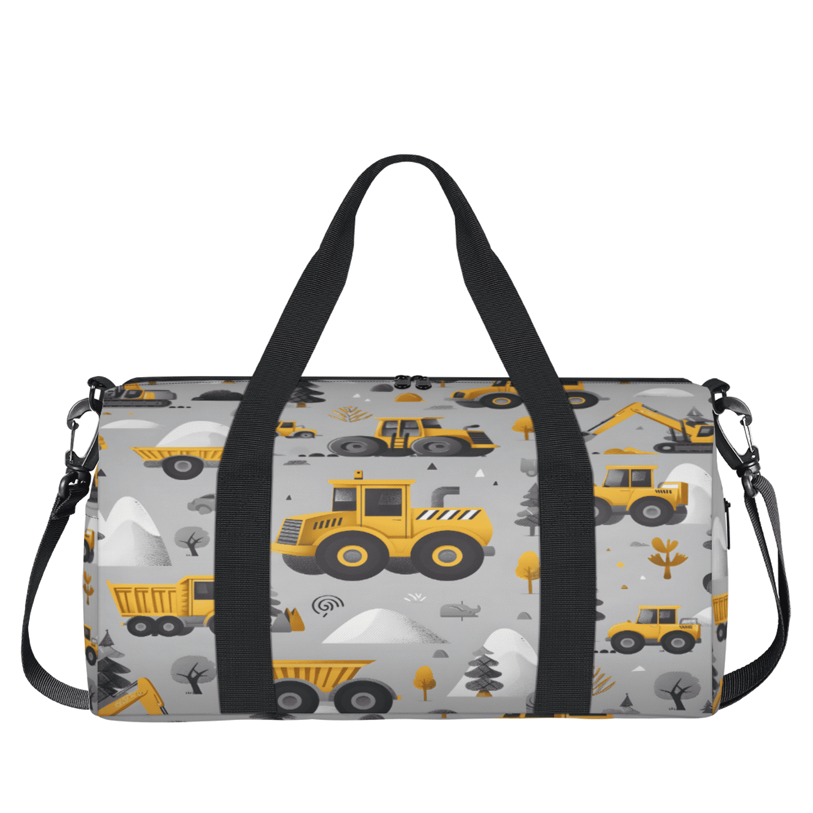 Herdesigns Cartoon Car Travel Duffle Bag Sports Yoga Weekender Overnight Carry on Workout Bags Lightweight Waterproof Gym Tote Bag for Women Cartoon Transportation Car