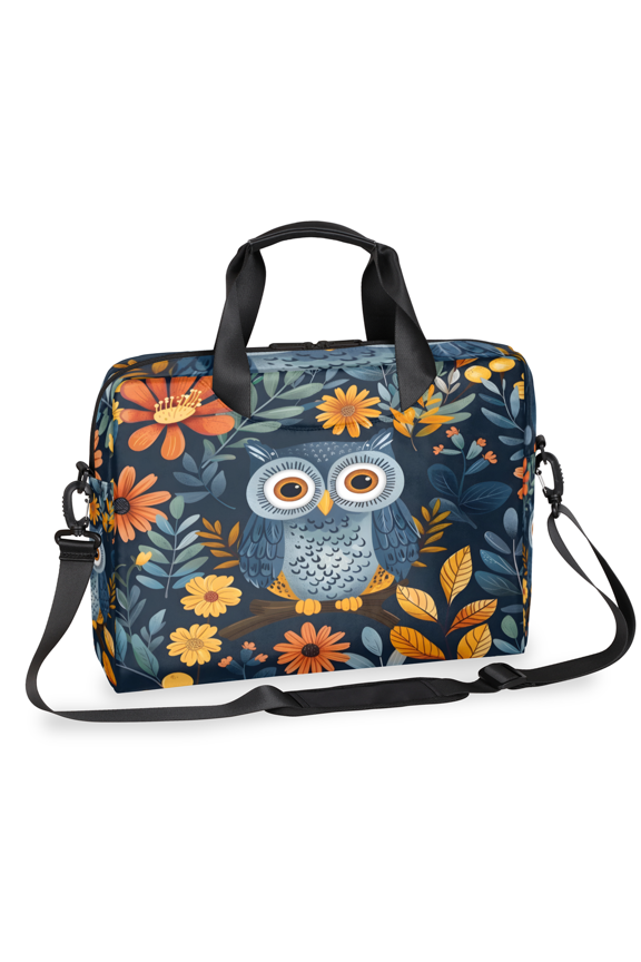 Cartoon Owl Laptop Bag for Women Men, Computer Case Briefcase Messenger Bags, 15-15.6 inch Laptop Sleeve Shoulder Bag