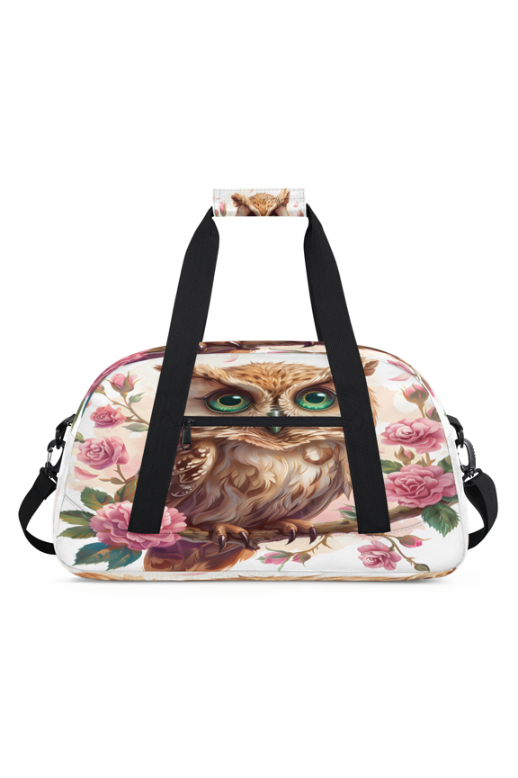 Cartoon Owl Travel Sports Duffel Bag for Women Men, Lightweight Overnight Weekender Bag for Camping Hiking, Cute Animal