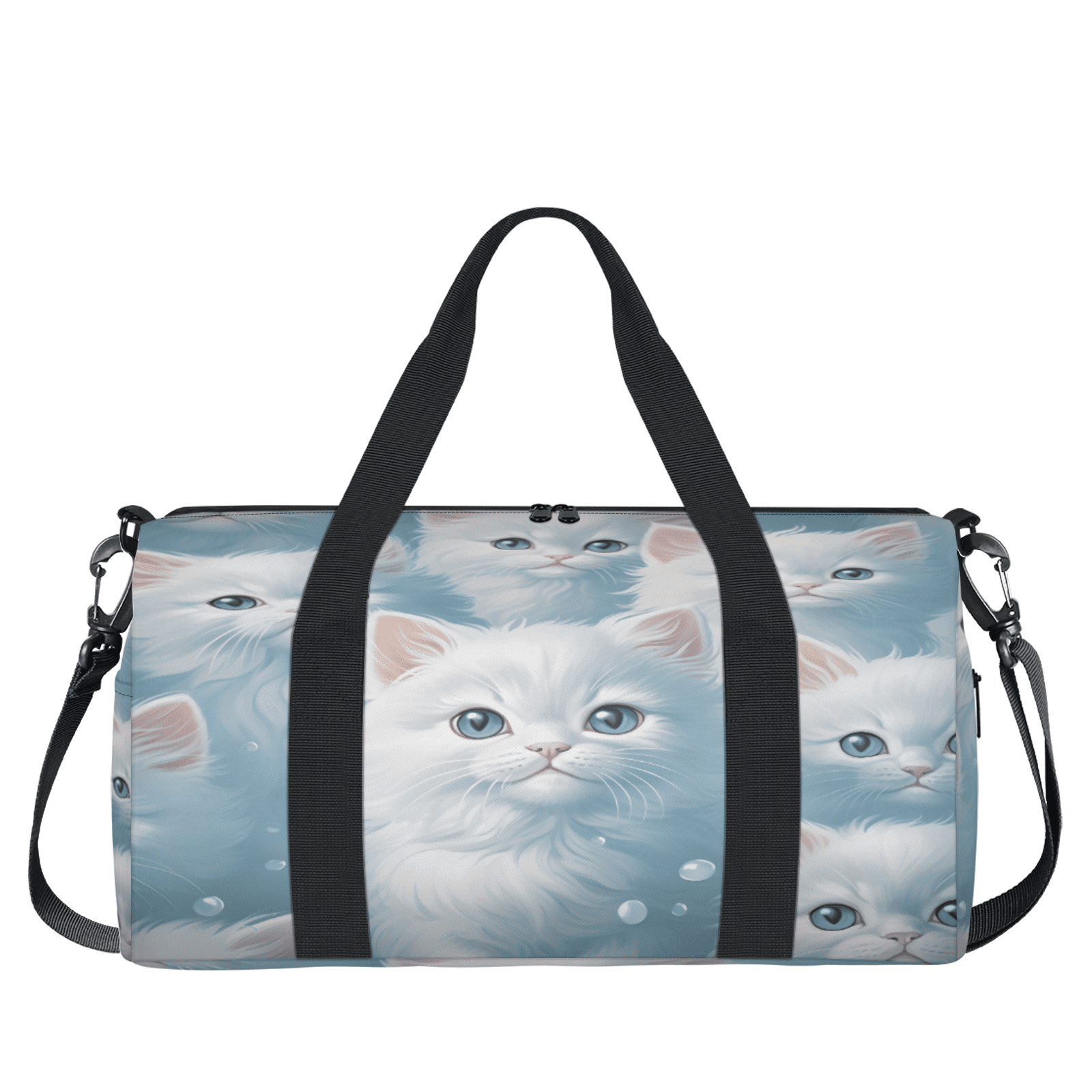 Herdesigns Cat Gym Bag for Women, Duffle Bag for Travel Sport, Cute Cat Lightweight Waterproof Carry on Weekender Dance Yoga Workout Bags