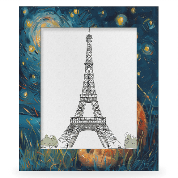 Herdesigns Cat Themed 8x10 Picture Frame, Wood Photo Frame for Wall & Tabletop, Vertical & Horizontal Display Home Decor