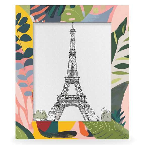 Herdesigns Cat Tropical Palm Leaves 11x14 Photo Frame, Wooden Picture Frame Fits 11x14in Photo, Wall Hanging or Tabletop Display