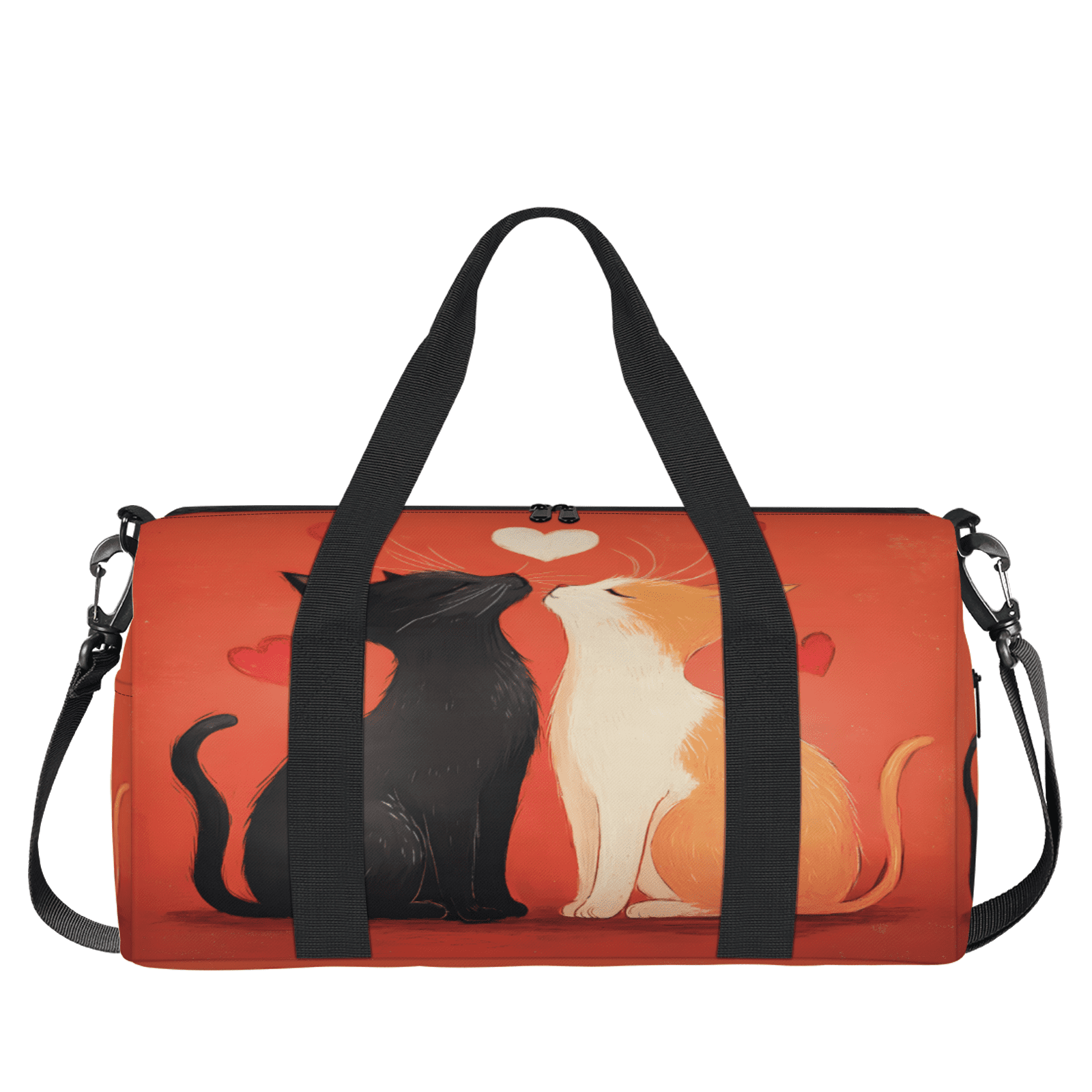 Herdesigns Cats Travel Duffle Bag Sports Yoga Weekender Overnight Carry on Workout Bags Lightweight Waterproof Gym Tote Bag for Women Cute