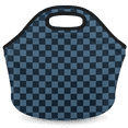 thumbnail image 1 of Herdesigns Checkerboard Dark Blue Insulated Lunch Bag Neoprene Lunch Box for Women Men Soft Cooler Bag Washable Lunch Tote for Work Outdoor Picnic, 1 of 7
