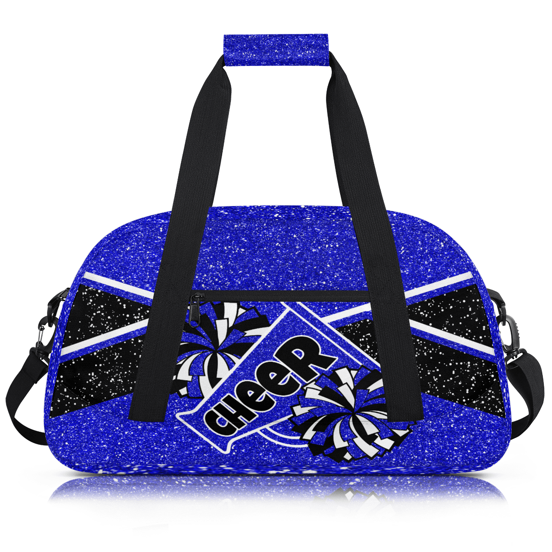 Herdesigns Cheer Bag Sports Duffle Bags Cheerleader Blue Gym Bag Weekender Travel Bag Waterproof Overnight Bag Carry On Travel Tote Bag Dance Bags