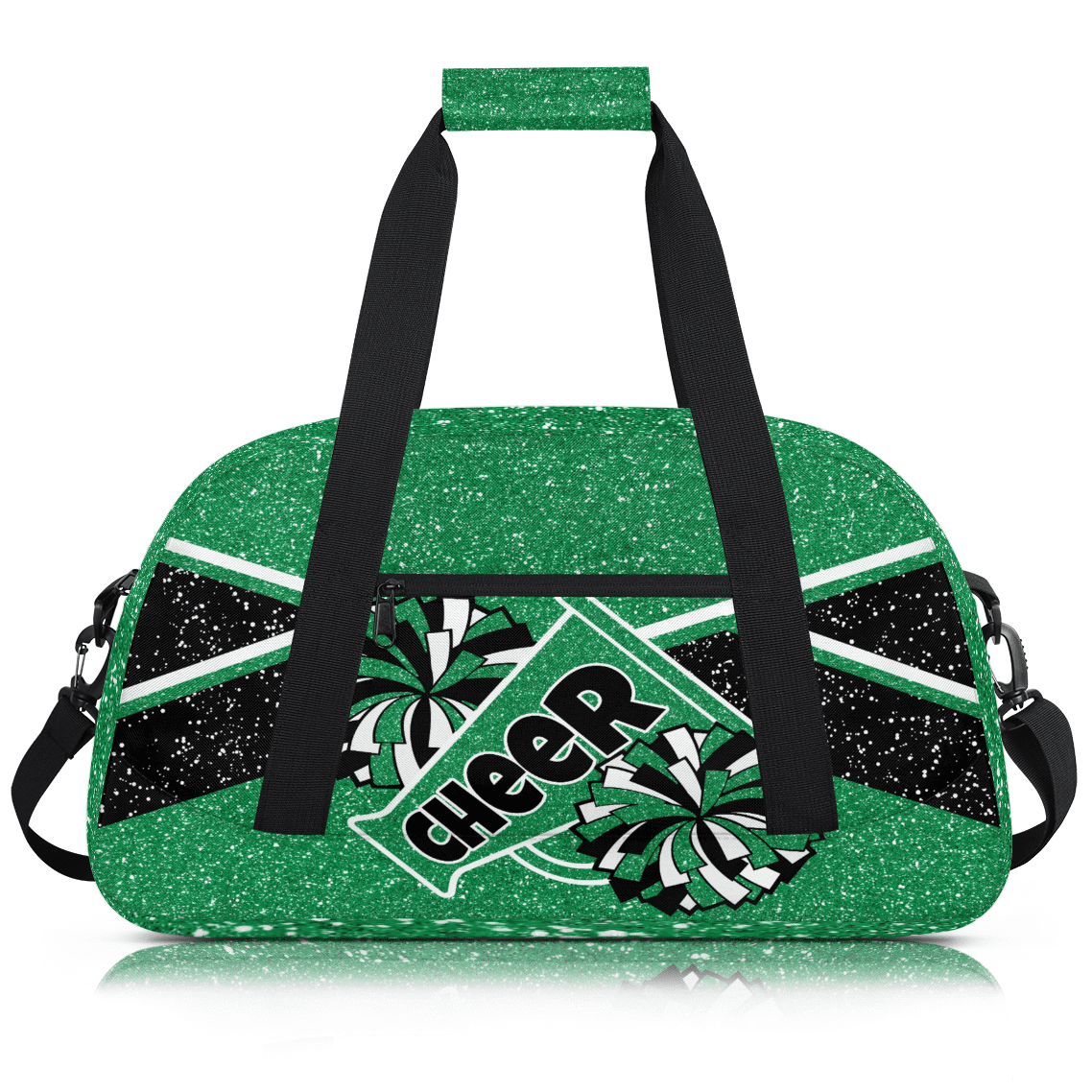 Herdesigns Cheer Bag Sports Duffle Bags Cheerleader Green Gym Bag Weekender Travel Bag Waterproof Overnight Bag Carry On Travel Tote Bag Dance Bags