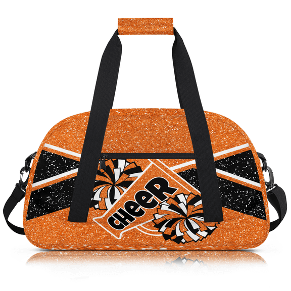 Herdesigns Cheer Bag Sports Duffle Bags Cheerleader Orange Gym Bag Weekender Travel Bag Waterproof Overnight Bag Carry On Travel Tote Bag Dance Bags