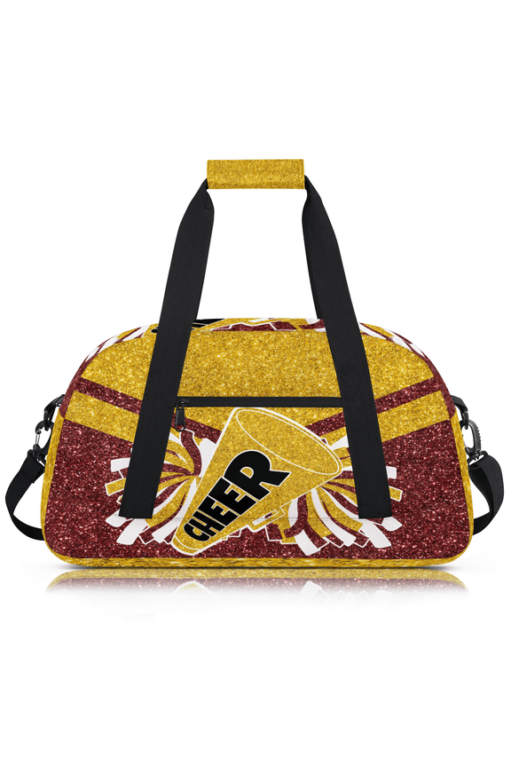 Cheer Bags Overnight Duffel Bags Cheerleading Maroon Gold Sport Gym Bag Travel Bag Travel Waterproof Weekender Bag Carry On Travel Tote Bag Dance Bags