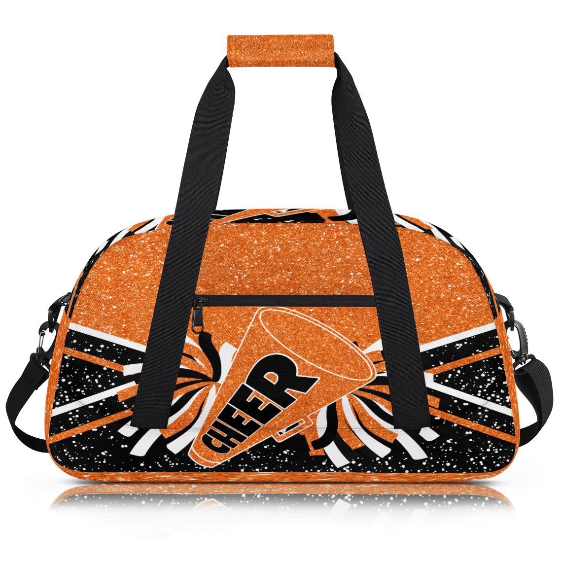 Herdesigns Cheer Bags Overnight Duffel Bags Cheerleading Orange Black Sport Gym Bag Travel Bag Travel Waterproof Weekender Bag Carry On Travel Tote Bag Dance Bags