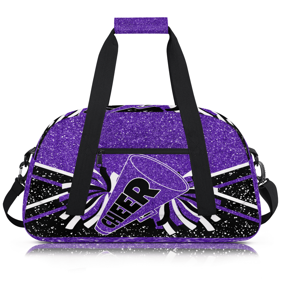 Herdesigns Cheer Bags Overnight Duffel Bags Cheerleading Purple Black Sport Gym Bag Travel Bag Travel Waterproof Weekender Bag Carry On Travel Tote Bag Dance Bags