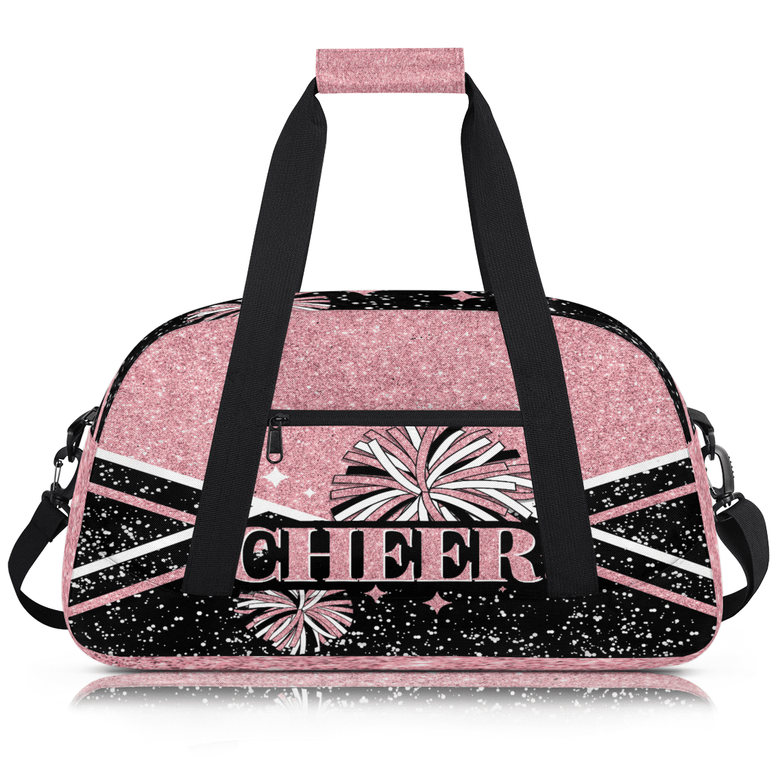 Herdesigns Cheer Bags Sport Duffle Bag Coral Pink Cheerleader Gym Bag Overnight Travel Bags Waterproof Weekender Bag Carry On Travel Tote Bag Dance Bags